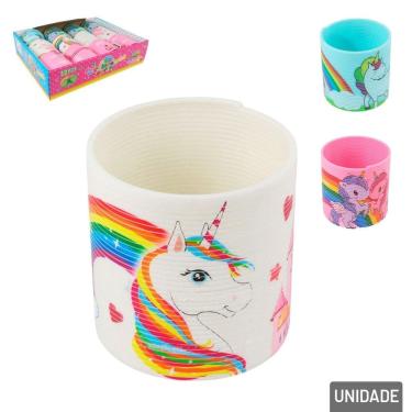 Imagem de Mola Maluca de Plástico Unicórnio Color - Tudo em Caixa