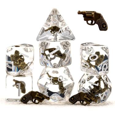 Imagem de Polyhedral D&D Gun Dice,Resin Gun DND Dice Set for Dungeons and Dragons MTG RPG Board Games