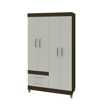 Imagem de Roupeiro Solteiro 4 Portas 2 Gavetas Recife