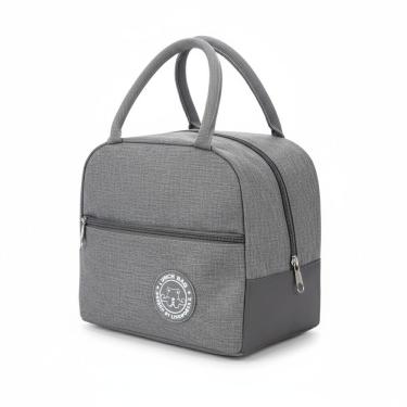 Imagem de Bolsa Térmica Lancheira Compacta Com Revestimento Interno Isolante E Zíper Cinza