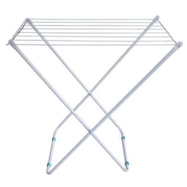 Imagem de Varal Portátil Dobrável De Chão Branco Para Apartamento