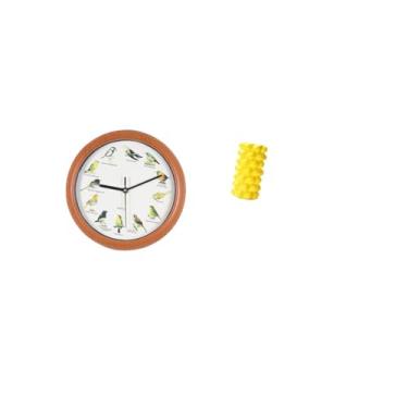 Imagem de Fenteer Relógio de Parede com Pássaros Cantores E Arranjos Florais, Vaso de Flores de Porcelana, Relógios de Parede Decorativos para Cozinha, Decoração de Cas