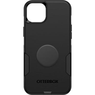 Imagem de OtterBox Pacote Nectarine Commuter Series Case - (preto) + PopSockets PopGrip - (preto), fino e resistente, compatível com bolso, com proteção de porta, PopGrip incluído