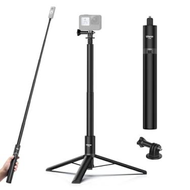Imagem de ULANZI TT52 Bastão de Selfie, Invisível, 150cm, Empunhadura Impermeável Ajustável para GoPro e DJI Osmo Pocket 3, Compatível com Insta360 X5/X4/GO 3/X3/ONE RS/ONE X2/ONE X/GO 2/ONE R/ONE, Preto