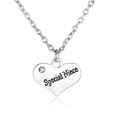 Imagem de Colar com pingente de coração de sobrinha de tia tio sobrinha, presente de aniversário de Natal para sobrinhas, colar de coração para mulheres