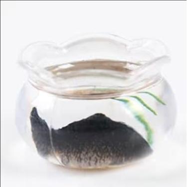 Imagem de 1 mini aquário redondo multicolorido decoração de vidro realista para exibição de casa de bonecas, miniatura cativante para artesanato, ornamentos de paisagem, tigelas de peixe dourado em miniatura,