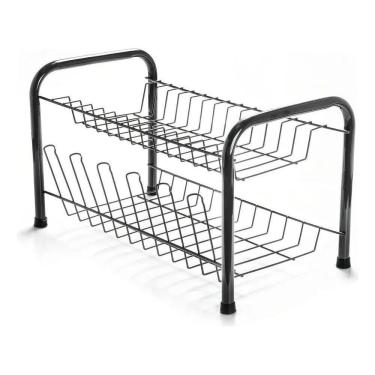Imagem de 2X Escorredor De Louça Berço Secador 2 Andares Aço 13 Pratos