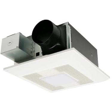 Imagem de Panasonic Ventilador de ventilação retrofit FV-0511VFL1 WhisperFit DC com luz, luz LED regulável e luz noturna, 50, 80 ou 110 CFM, ventoinha de teto com certificação Quiet Energy Star com economia de energia, remodelo residencial, certificação UL para banheira ou chuveiro quando protegida por GFCI