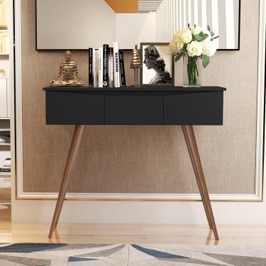 Imagem de Aparador Paris - 3 Gavetas Com Corrediças Em Mdp Preto - Maria Móveis