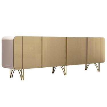 Imagem de Aparador Buffet Bar Para Sala 04 Portas 220 Cm Santiago B01 Off White Champagne