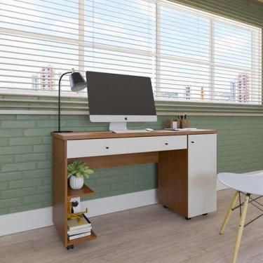 Imagem de Mesa para Computador Makalu 1 Porta 2 Gavetas - Loja DoceLar, Mel/Pero