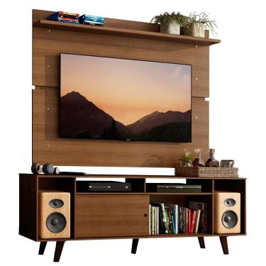 Imagem de Rack Madesa Cancun com Pés e Painel para Tv Até 65'' Rustic