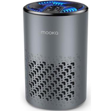 Imagem de MOOKA Purificadores De Ar Para Quarto E Casa, Purificador De Ar Hepa Para Animais De Estimação Com Fragrância, Esponja Para Fumaça, Poeira, Pólen, Caspa, Odor, Purificador De Ar Pequeno Com Modo De