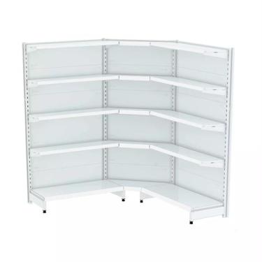 Imagem de Gondola Parede 202 Fit Ate 2 Metros 1 Canto Branco 15b Sp Etiqueta Gon