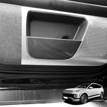Imagem de YOUTOOCAR Capas protetoras de painel de chute de porta compatíveis com acessórios Hyundai IONIQ 9 (padrão de fibra de carbono)