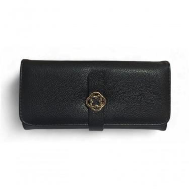 Imagem de Carteira Feminina De Mão Divisória Com Ziper Chris Helena Preta