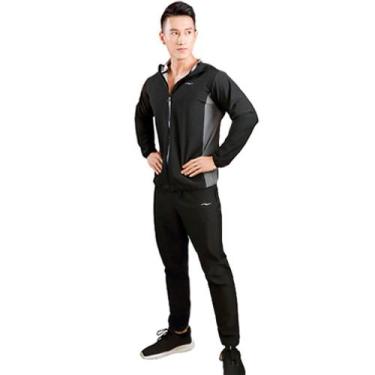 Imagem de Kit Conjunto 2 Peças Calça Blusa com Capuz Efeito Sauna Queima Gordura