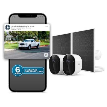 Imagem de Arlo Câmera de segurança profissional (6ª geração), 2K HDR, alimentada por bateria, legendas de eventos, resposta de emergência, 6 meses de plano Secure Plus, campo de visão de 160°, WiFi de banda