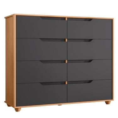 Imagem de Cômoda Doble 8 Gavetas Titanium-freijó - Móveis Albatroz Titanium-freijó