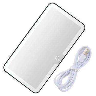 Imagem de Espelho De Carro Retrovisor Led 3 Cores Quebra Sol Sem Fio Retrovisor 