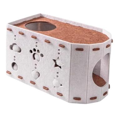 Imagem de Fxzqgnh Casinha para Vários Gatos, Ao Desgaste, Portátil, com Orifício Interativo, Arranhador Robusto E Cama Tipo Caverna para Relaxar.