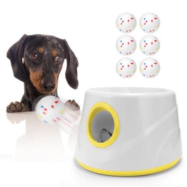Imagem de AIRSHOOTER Lançador automático de bolas para cães, lançador de bolas para cães - Bolas para cães de 5,8 cm, pacote com 6 (amarelo)