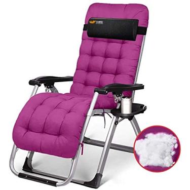 Imagem de Espreguiçadeiras de jardim, espreguiçadeiras, poltronas reclináveis com gravidade zero, cadeira de jardim reclinável, para uso ao ar livre, dobrável, acampamento, portátil, suporta 200 kg, rosa