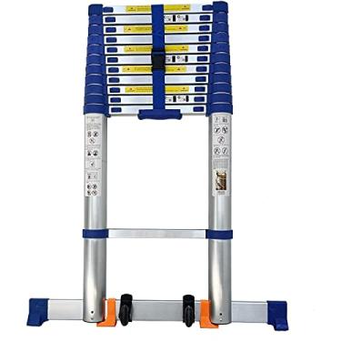 Imagem de Escada telescópica para barraca de teto de 8 m/7 m/6,2 m/5 m/4,6 m, escadas telescópicas de extensão de alumínio com barra estabilizadora e rodas, capacidade de 150 kg (tamanho: 6,6 m/21,6 pés) Vida