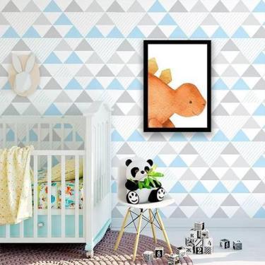 Imagem de Quadro Decorativo Infantil Dinossauro Laranja - Quadros On-Line