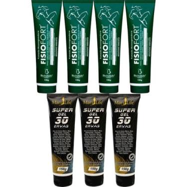 Imagem de Kit 4 Pomada Fisiofort 150G + 3 Super Gel 30 Ervas 150G - Bio Instinto