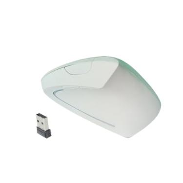 Imagem de Ysyqkn vertical ergonômico com dongle USB para PC, laptop e desktop. Confortável, portátil, silencioso e com tecnologia óptica para controle da, Branco