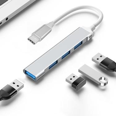 Imagem de Hub USB-A 4 em 1 de 4 portas – uma porta USB 3.0 e três portas USB 2.0, divisor USB para laptop, extensor para uma porta de laptop, PC