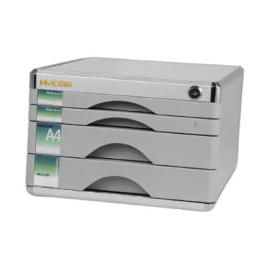 Imagem de KiBcsLic Gabinete de arquivo Caixa de armazenamento de documentos Organizador de arquivo profissional Liga de alumínio Fácil de usar Organizador prático de, com 4 Gavetas