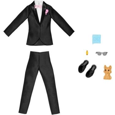 Imagem de Barbie Ken Fashion Pack, Conjunto de Noiva com Traje de Noivo para Boneca Ken, Inclui Smoking E Sapatos, Cachorrinho E 3 Acessórios