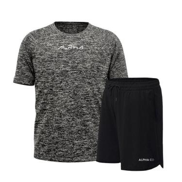 Imagem de Kit Bermuda+Camiseta New Fluid Dry Academia Alpha Co-Masculino