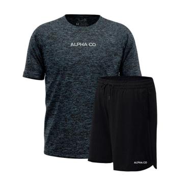 Imagem de Kit  Bermuda+Camiseta Dry Fitness Academia Alpha Co-Masculino