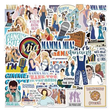 Imagem de Adesivos de vinil impermeável Mammas Mias Anime 50 unidades/lote