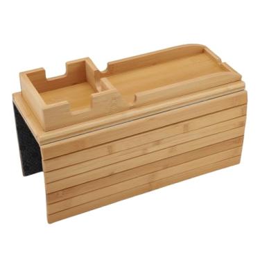 Imagem de Hztyyier Bandeja de Braço para sofá, Mesa Dobrável de Madeira Com Apoio de Braço Removível para Lanches e Controles Remotos para Sala de Estar