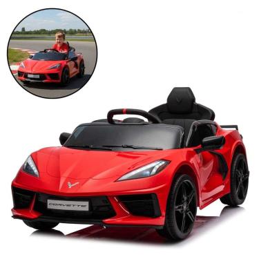 Imagem de Mini Carro Elétrico 12V Corvette Stingray C8 Controle Remoto Infantil Vermelho Importway Bw431vm