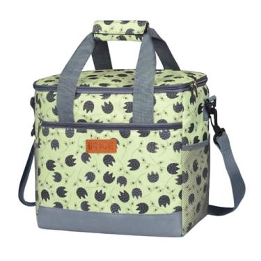 Imagem de Bolsa térmica dobrável grande de 15L tote almoço isolado e à prova vazamentos com múltiplos bolsos cooler para praia piquenique trabalho viagem acampamento