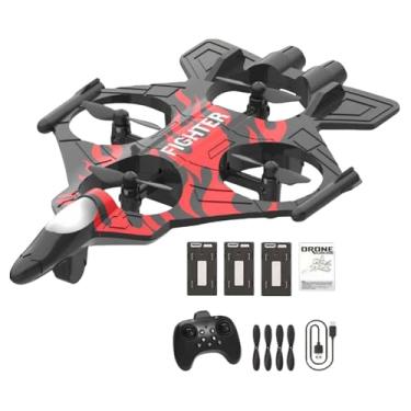 Imagem de Dynwave Avião RC de controle remoto com giro de 360°, para, fácil de controlar, planador RC de asa fixa para crianças, Vermelho com 3 Baterias