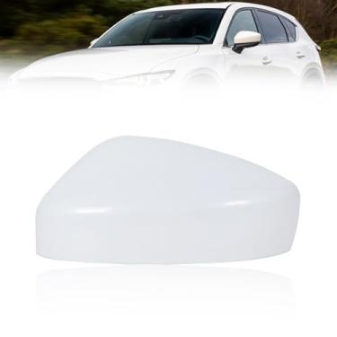 Imagem de JESYMBX Tampa do espelho retrovisor lateral da porta para Mazda CX-5 CX5 2017-2021 Capa de casa com tampa sem pintura à esquerda