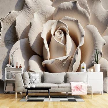 Imagem de Murais de parede de tamanho personalizado, tecido de parede autoadesivo rosa bege claro de cerâmica intrincada (sem PVC) Papel de parede grande removível para sala de estar, quarto, escritório