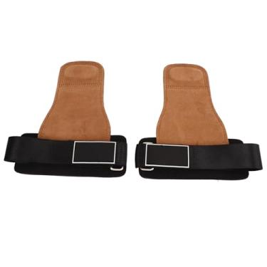 Imagem de aqxreight 2 PCS Apertos de Levantamento de Peso Com Alças de Pulso Couro SBR Proteção Total para a Palma da Mão Suporte de Pulso Aperto de Levantamento Terra para Treinamento de Força de Musculação