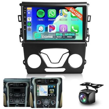 Imagem de Rádio estéreo Android de 8 núcleos 6G + 128G para Ford Fusion 2013-2019 com WiFi 5G DSP Carplay Android Auto, Sellrich 9 polegadas 1280P rádio de fusão com tela sensível ao toque com Bluetooth 5.0 FM