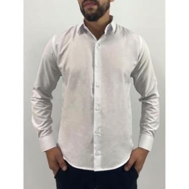 Imagem de Camisa Social Manga Longa Slim Branca REF:5033C-Masculino