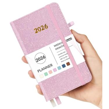 Imagem de Forvencer Agenda de bolso 2026, capa dura com glitter, planejadores semanais e mensais para bolsa de 8,9 cm x 15,2 cm, 15 meses (dezembro de 2026 a dezembro de 2026), calendário acadêmico diário