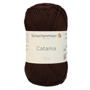 Imagem de 4 novelos/pacote Schachenmayr (SMC) Catania Originals Yarn, cada bola 50 g (125 m), 100% algodão mercerizado para fio de tricô e crochê, peso esportivo, 162 - café