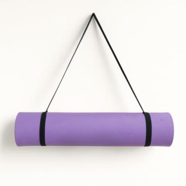 Imagem de Tapete De Ioga Com 5 Mm De Espessura - Tapete Para Fitness Em Casa, Adequado Para Treino, Pranchas E Corda De Saltar(Com Alça,Lilás)