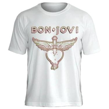 Imagem de Camiseta Bon Jovi Stamp Unissex em Algodão-Unissex